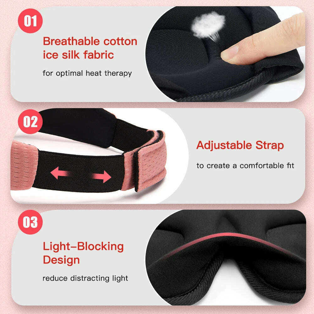 Blocking Light Sleeping Eye Mask Soft Padded Travel Shade Cover Rest Relax Sleeping Blindfold Eye Cover Sleep Mask Eyepatch - KIMLUD