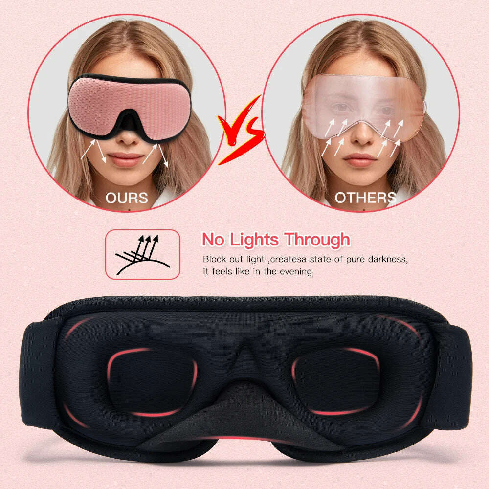 Blocking Light Sleeping Eye Mask Soft Padded Travel Shade Cover Rest Relax Sleeping Blindfold Eye Cover Sleep Mask Eyepatch - KIMLUD