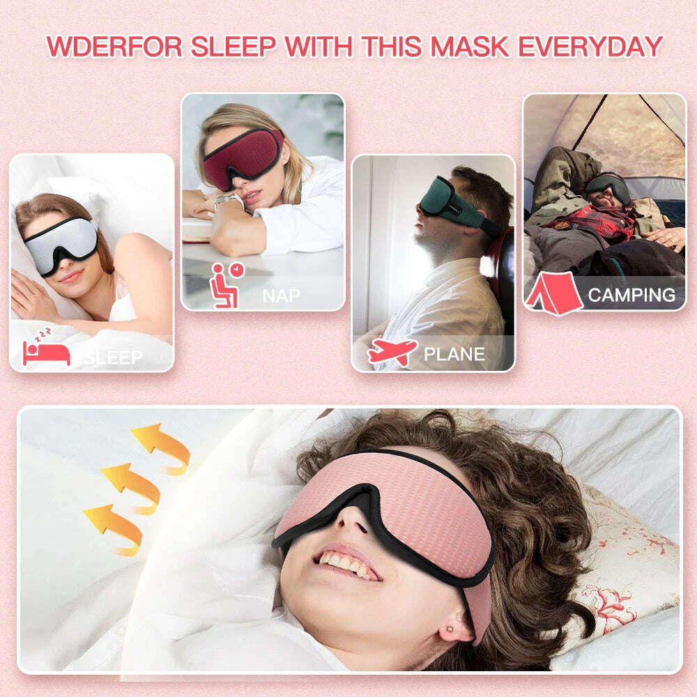 Blocking Light Sleeping Eye Mask Soft Padded Travel Shade Cover Rest Relax Sleeping Blindfold Eye Cover Sleep Mask Eyepatch - KIMLUD