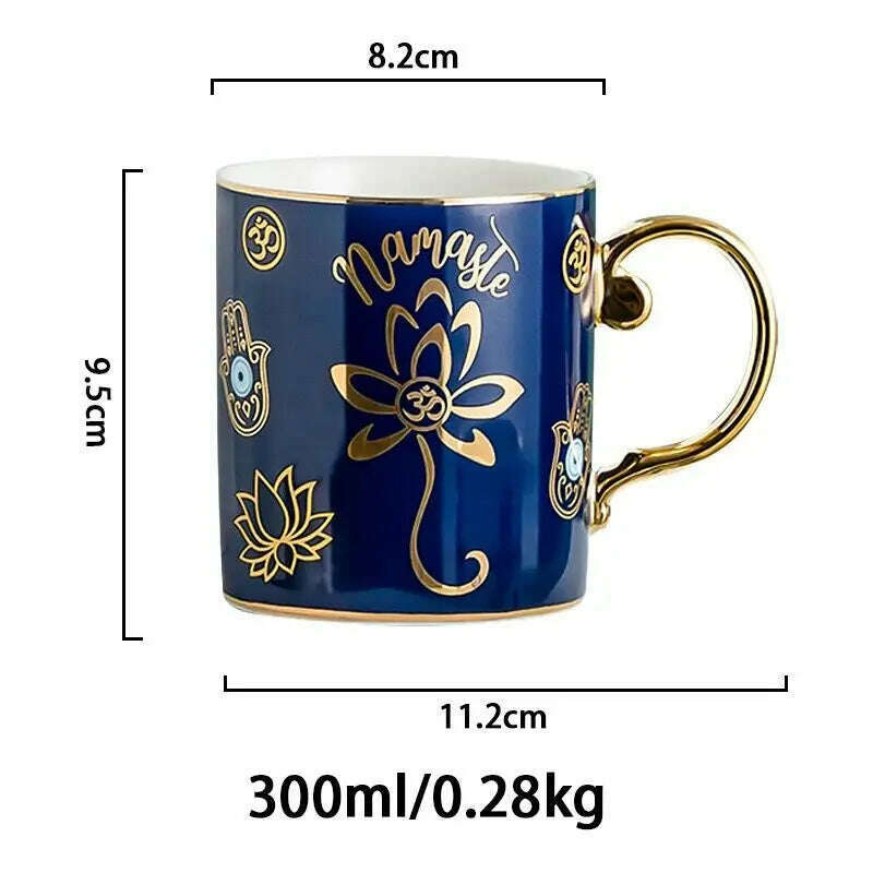 Blue Eye Coffee Cup Devil's Eye Turkish Ceramic Mug Home Breakfast Milk Novelty Cup Water Cup Afternoon Tea Cup Couples Gifts - KIMLUD