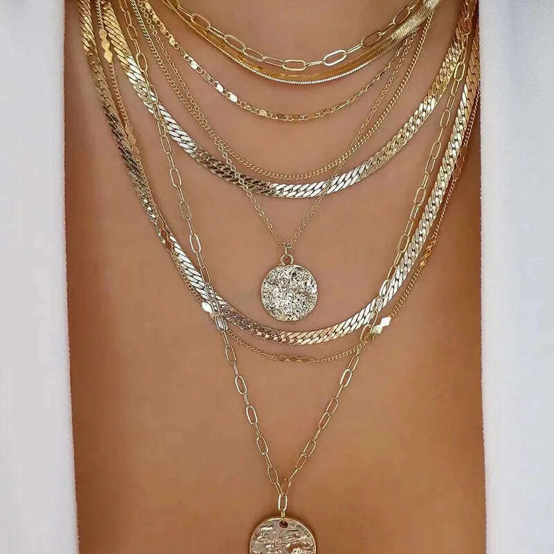 Bohemia Multilayer Crystal Butterfly Pendant Necklaces For Women Hollow Heart Choker Necklace Fashion Jewelry Party Gift N0321 - KIMLUD