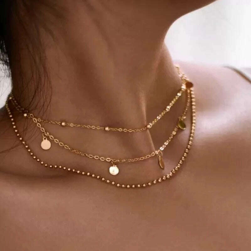 Bohemia Multilayer Crystal Butterfly Pendant Necklaces For Women Hollow Heart Choker Necklace Fashion Jewelry Party Gift N0321 - KIMLUD