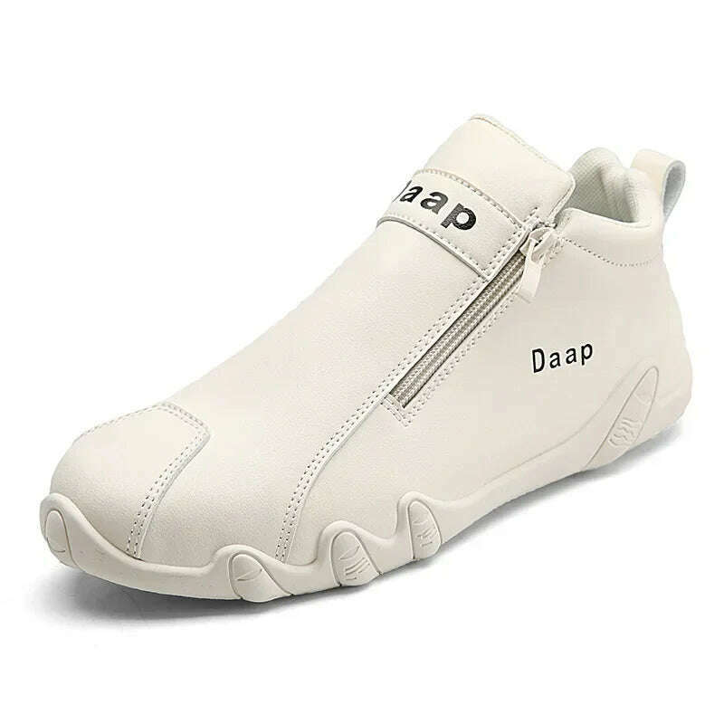 KIMLUD, British Style Fashion Short Boots Men Luxury Leather Anti Slip Comfortable Work Shoes Outdoor Travel Sports Casual Shoes, KIMLUD Womens Clothes