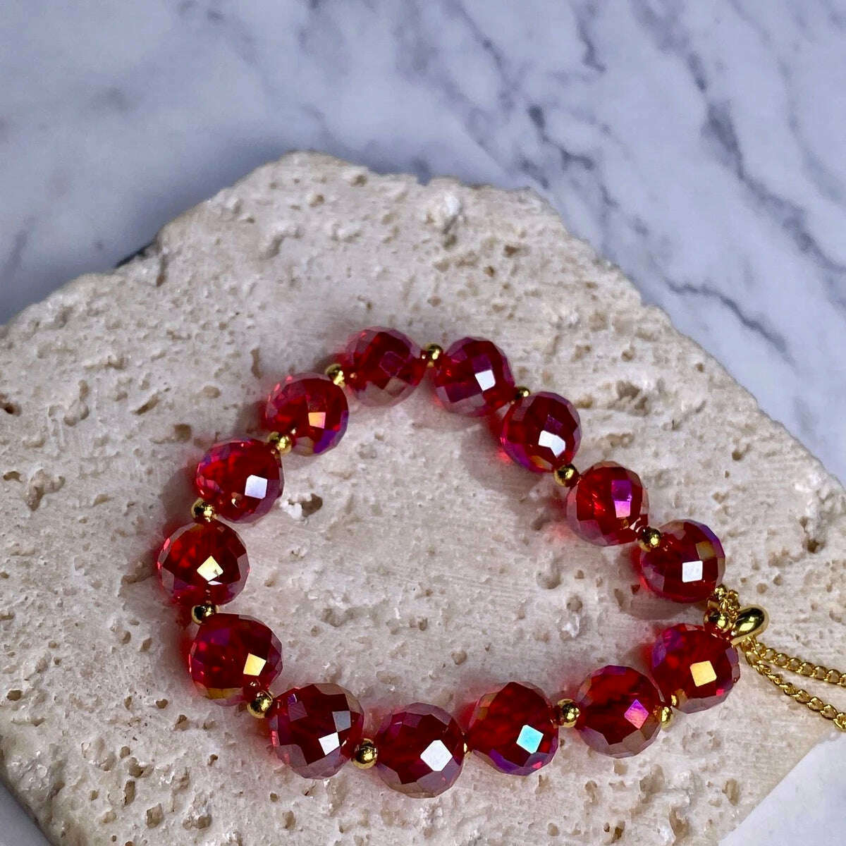 KIMLUD, CARLIDANA New Artificial Austria Crystal Bracelet Fashion Shiny Stone Beads Elasticity Rope Strand Bracelets for Women Jewelry, KIMLUD Womens Clothes