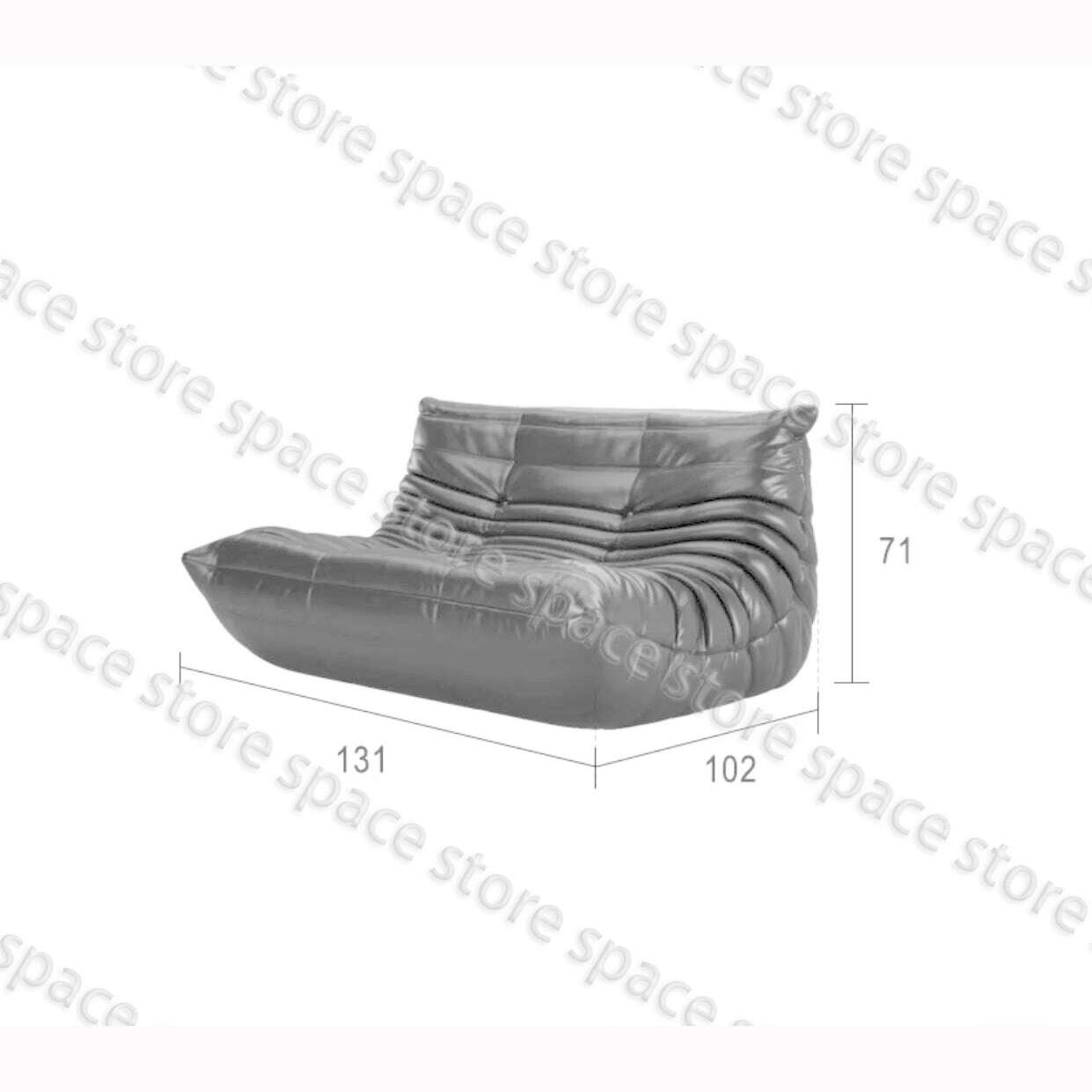 Caterpillar Sofa Living Room Single Bedroom Cloth Art Black Leather Lazy Man Sofa Bedroom Living Room Chair Sofa - KIMLUD