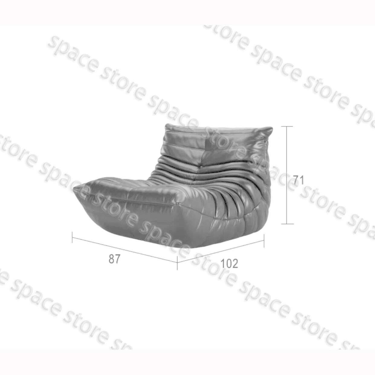 Caterpillar Sofa Living Room Single Bedroom Cloth Art Black Leather Lazy Man Sofa Bedroom Living Room Chair Sofa - KIMLUD