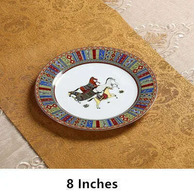 KIMLUD, Ceramics Dinner Plate Steak Plate Breakfast Container Snacks Dish Gift Box Wedding Gift 10/8 Inches Kitchen Utensils Fruit Plate, Style 2, KIMLUD Womens Clothes