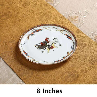 KIMLUD, Ceramics Dinner Plate Steak Plate Breakfast Container Snacks Dish Gift Box Wedding Gift 10/8 Inches Kitchen Utensils Fruit Plate, Style 4, KIMLUD Womens Clothes