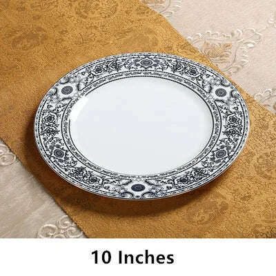 KIMLUD, Ceramics Dinner Plate Steak Plate Breakfast Container Snacks Dish Gift Box Wedding Gift 10/8 Inches Kitchen Utensils Fruit Plate, Style 5, KIMLUD Womens Clothes