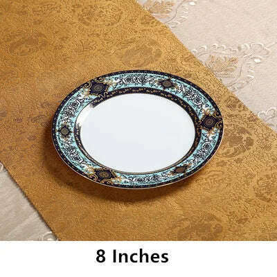 KIMLUD, Ceramics Dinner Plate Steak Plate Breakfast Container Snacks Dish Gift Box Wedding Gift 10/8 Inches Kitchen Utensils Fruit Plate, Style 8, KIMLUD Womens Clothes