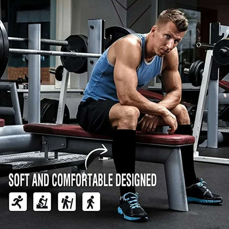 CFS Compression Socks Women Men Knee Stocking 20-30mmHg Edema Diabetes Varicose Veins Nurse Compression Socks Running Sport Sock - KIMLUD