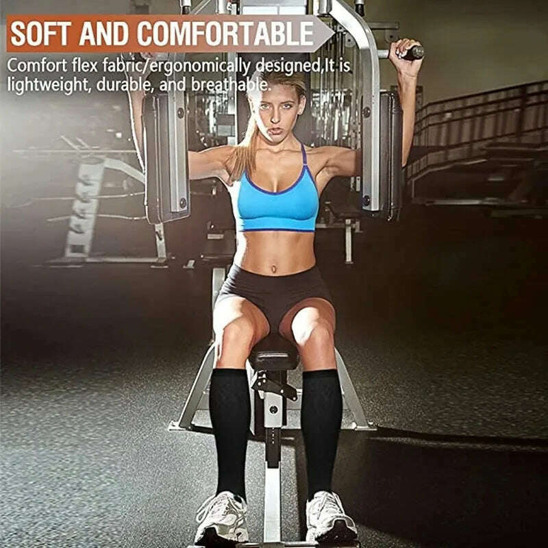 CFS Compression Socks Women Men Knee Stocking 20-30mmHg Edema Diabetes Varicose Veins Nurse Compression Socks Running Sport Sock - KIMLUD