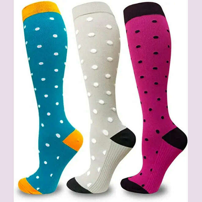CFS Compression Socks Women Men Knee Stocking 20-30mmHg Edema Diabetes Varicose Veins Nurse Compression Socks Running Sport Sock - KIMLUD