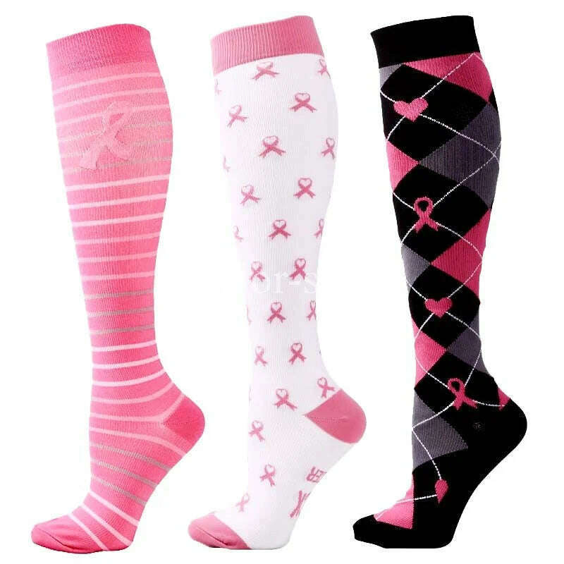 CFS Compression Socks Women Men Knee Stocking 20-30mmHg Edema Diabetes Varicose Veins Nurse Compression Socks Running Sport Sock - KIMLUD