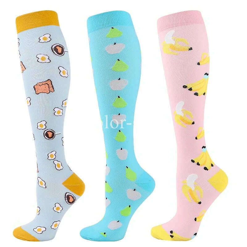 CFS Compression Socks Women Men Knee Stocking 20-30mmHg Edema Diabetes Varicose Veins Nurse Compression Socks Running Sport Sock - KIMLUD