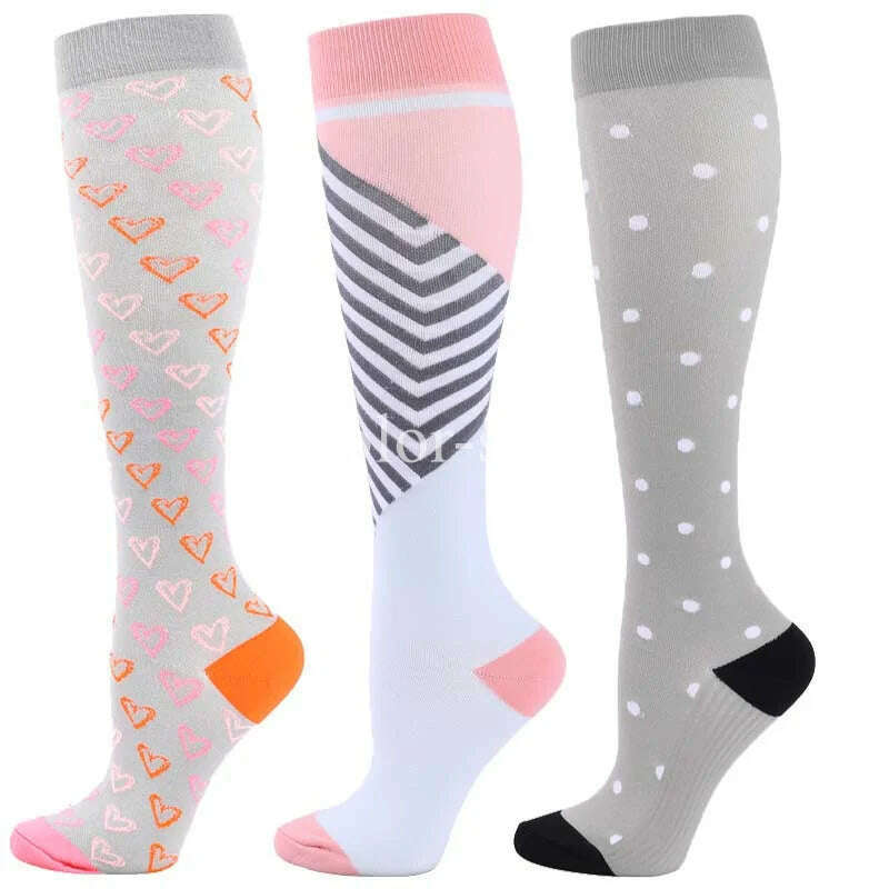CFS Compression Socks Women Men Knee Stocking 20-30mmHg Edema Diabetes Varicose Veins Nurse Compression Socks Running Sport Sock - KIMLUD