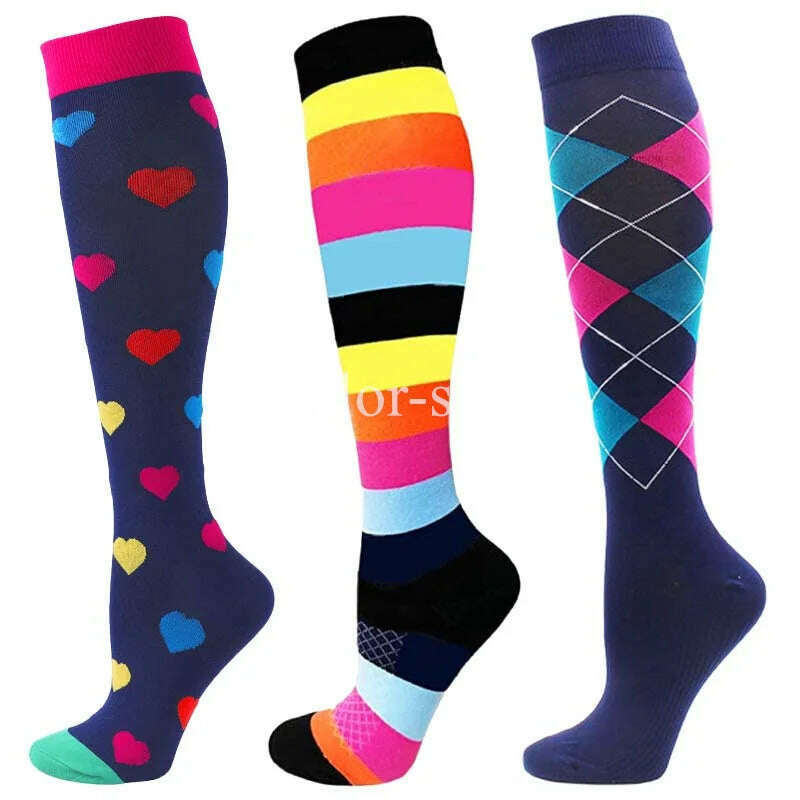 CFS Compression Socks Women Men Knee Stocking 20-30mmHg Edema Diabetes Varicose Veins Nurse Compression Socks Running Sport Sock - KIMLUD