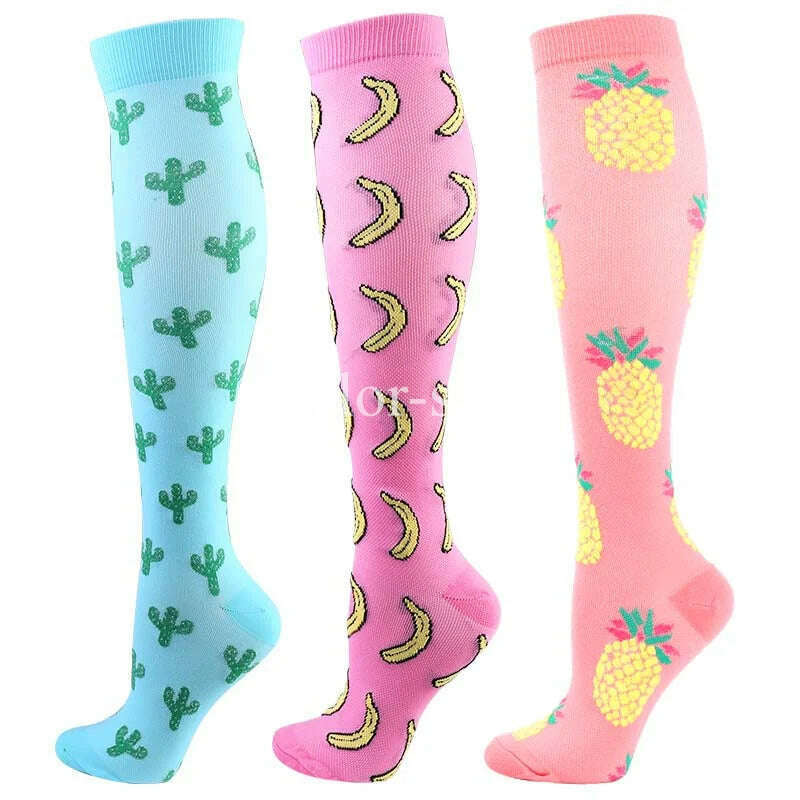 CFS Compression Socks Women Men Knee Stocking 20-30mmHg Edema Diabetes Varicose Veins Nurse Compression Socks Running Sport Sock - KIMLUD