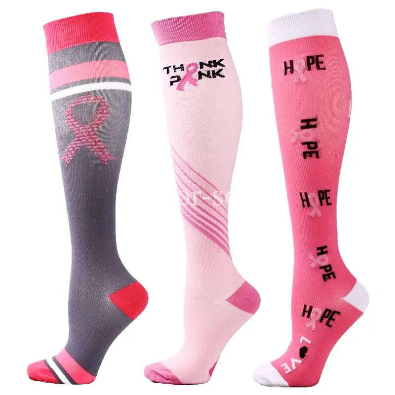 CFS Compression Socks Women Men Knee Stocking 20-30mmHg Edema Diabetes Varicose Veins Nurse Compression Socks Running Sport Sock - KIMLUD