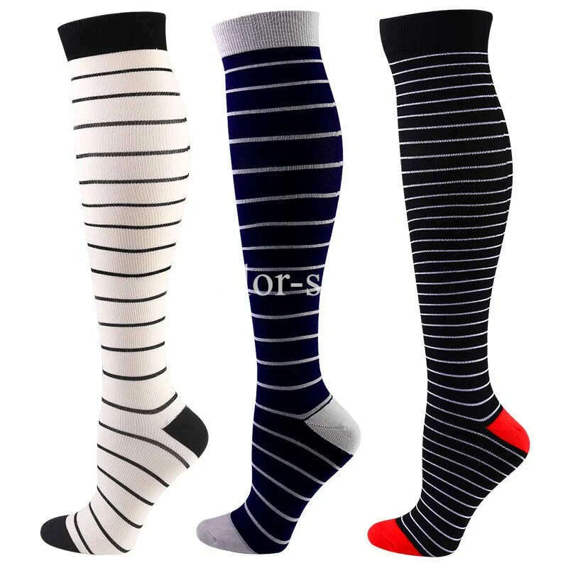 CFS Compression Socks Women Men Knee Stocking 20-30mmHg Edema Diabetes Varicose Veins Nurse Compression Socks Running Sport Sock - KIMLUD