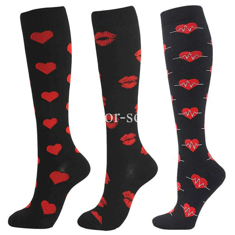 CFS Compression Socks Women Men Knee Stocking 20-30mmHg Edema Diabetes Varicose Veins Nurse Compression Socks Running Sport Sock - KIMLUD