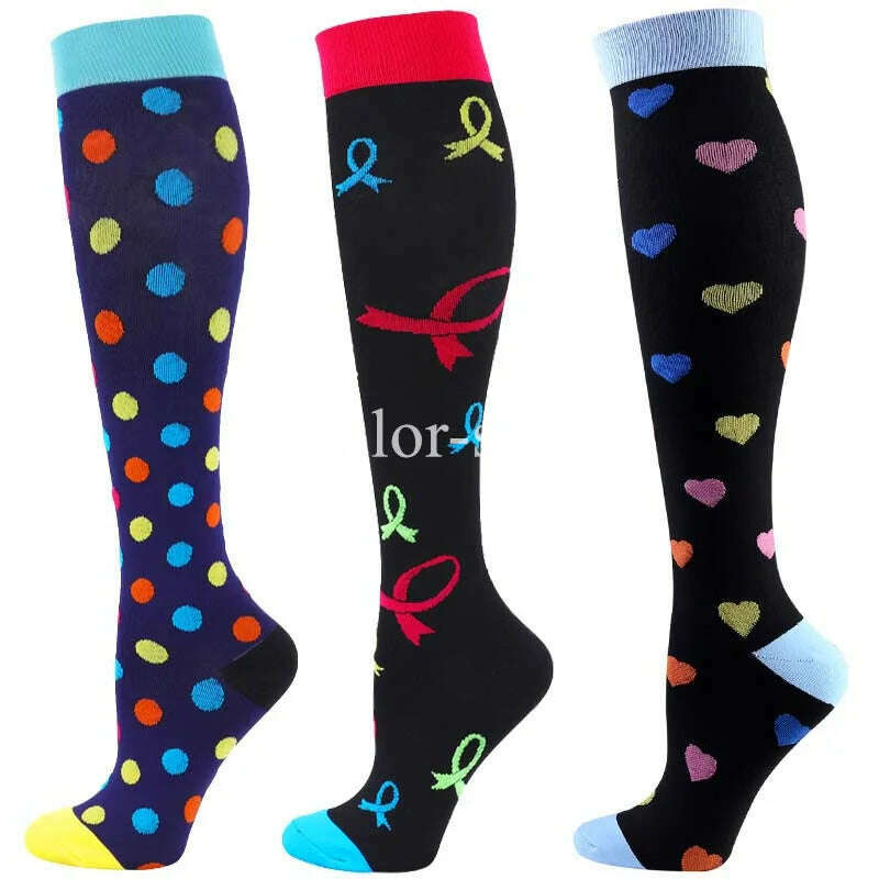 CFS Compression Socks Women Men Knee Stocking 20-30mmHg Edema Diabetes Varicose Veins Nurse Compression Socks Running Sport Sock - KIMLUD