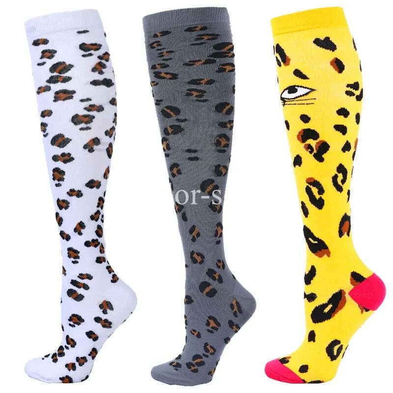 CFS Compression Socks Women Men Knee Stocking 20-30mmHg Edema Diabetes Varicose Veins Nurse Compression Socks Running Sport Sock - KIMLUD
