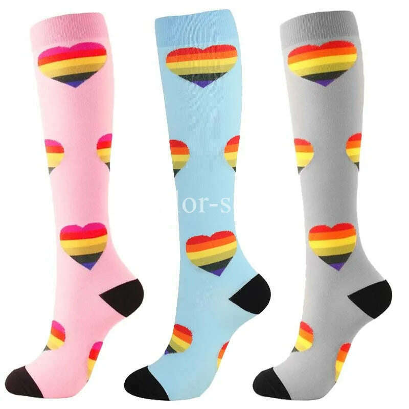 CFS Compression Socks Women Men Knee Stocking 20-30mmHg Edema Diabetes Varicose Veins Nurse Compression Socks Running Sport Sock - KIMLUD