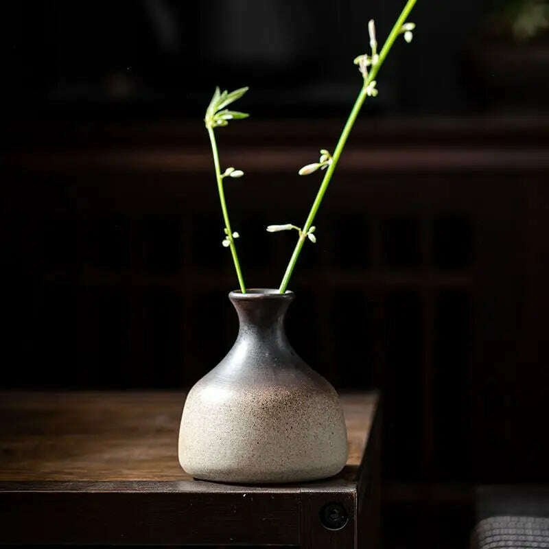 CHANSHOVA China Pottery Mini Small Flower Vases Traditional Chinese Retro Style Ceramic Vase Lliving Room Home Decoration T032 - KIMLUD