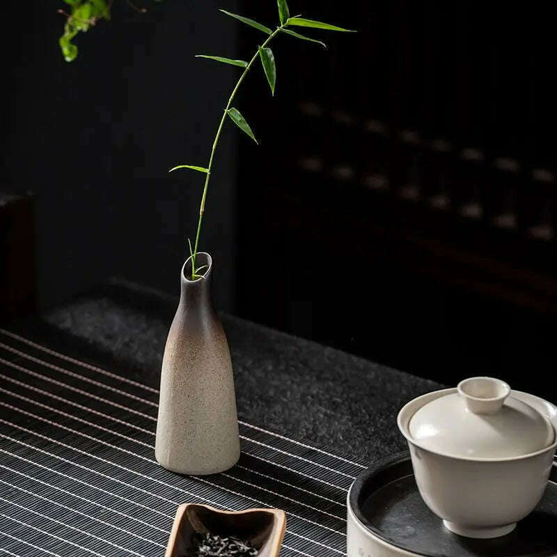 CHANSHOVA China Pottery Mini Small Flower Vases Traditional Chinese Retro Style Ceramic Vase Lliving Room Home Decoration T032 - KIMLUD