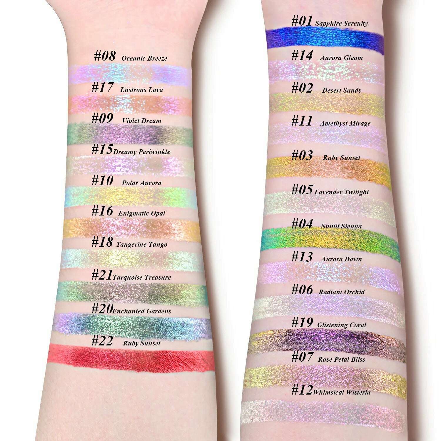 CHARMACY 2pcs/set Multichrome Eyeshadow Liquid 1.5ml Waterproof Longstay Glitter Eye Shadow High Gloss Christmas Holiday Makeup - KIMLUD