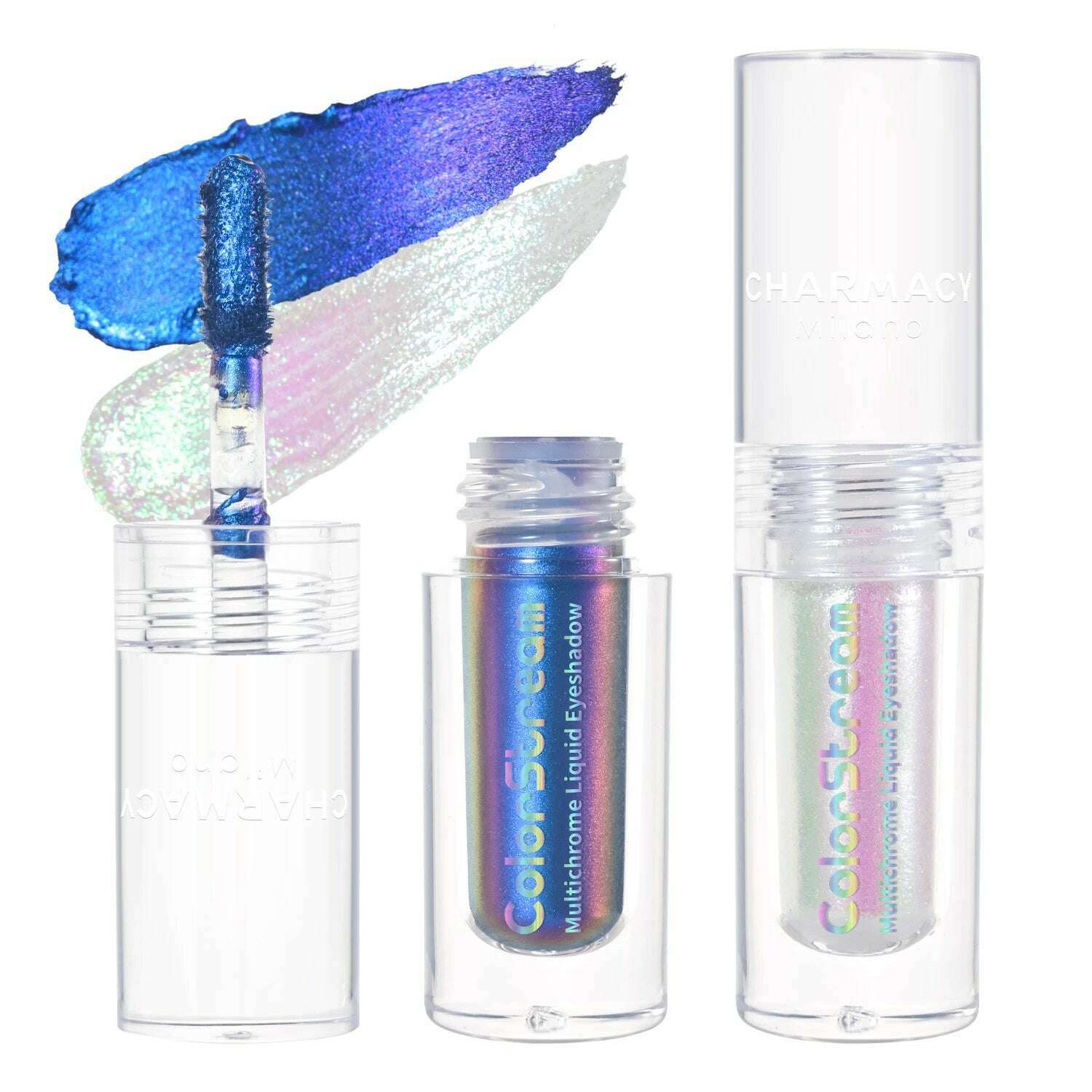 CHARMACY 2pcs/set Multichrome Eyeshadow Liquid 1.5ml Waterproof Longstay Glitter Eye Shadow High Gloss Christmas Holiday Makeup - KIMLUD