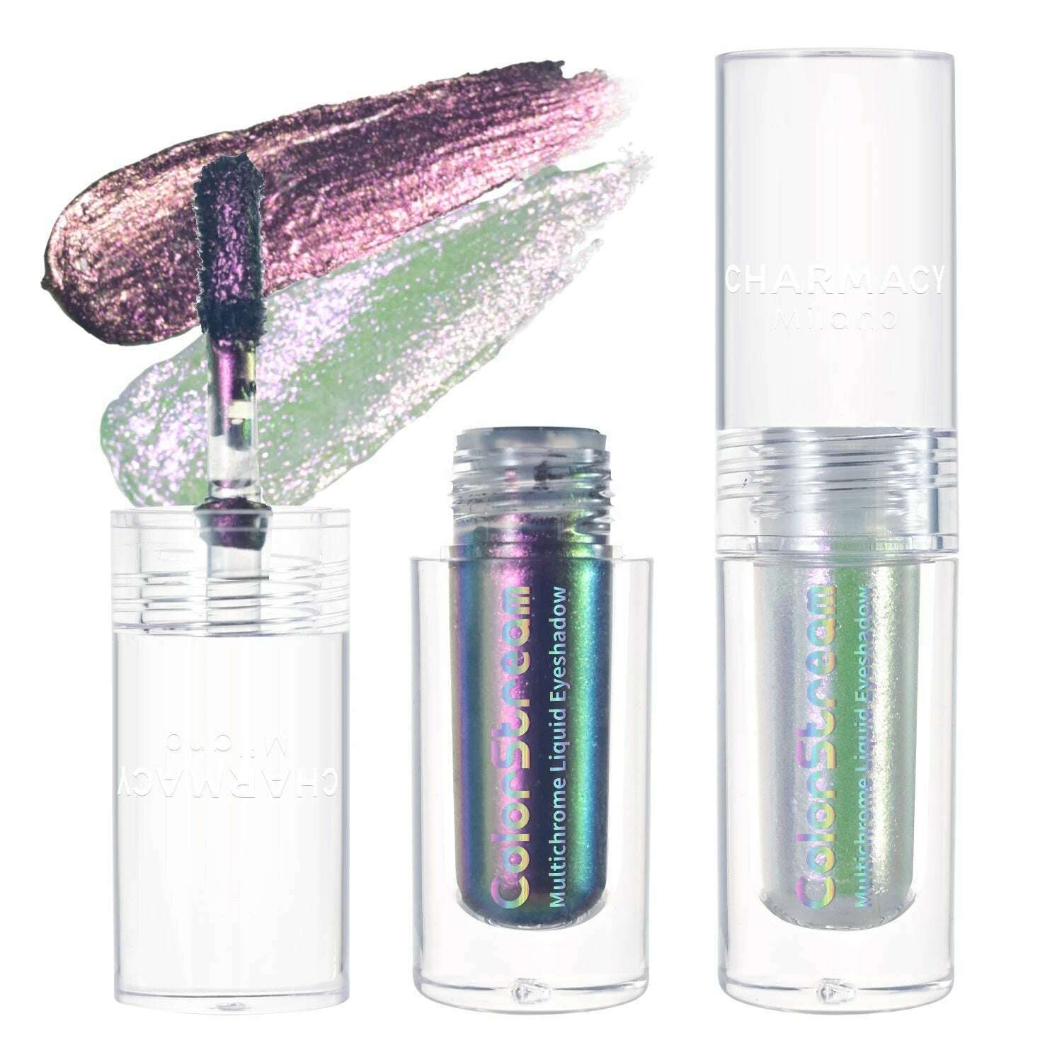 CHARMACY 2pcs/set Multichrome Eyeshadow Liquid 1.5ml Waterproof Longstay Glitter Eye Shadow High Gloss Christmas Holiday Makeup - KIMLUD