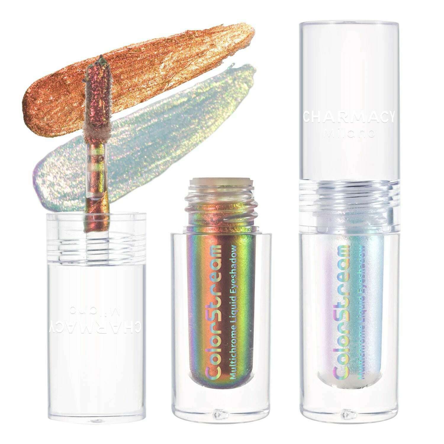 CHARMACY 2pcs/set Multichrome Eyeshadow Liquid 1.5ml Waterproof Longstay Glitter Eye Shadow High Gloss Christmas Holiday Makeup - KIMLUD