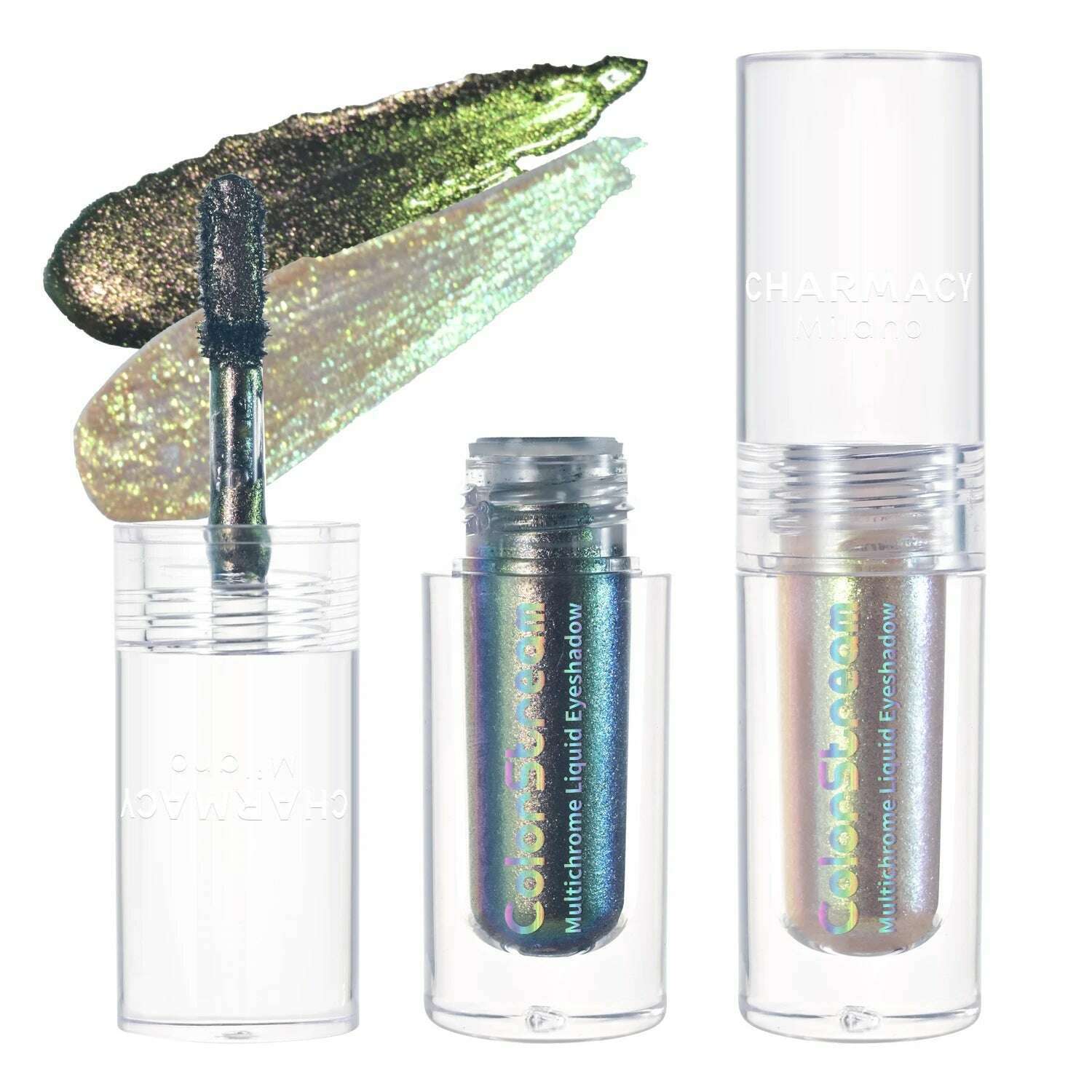 CHARMACY 2pcs/set Multichrome Eyeshadow Liquid 1.5ml Waterproof Longstay Glitter Eye Shadow High Gloss Christmas Holiday Makeup - KIMLUD