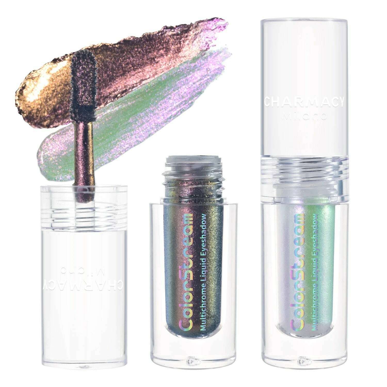 CHARMACY 2pcs/set Multichrome Eyeshadow Liquid 1.5ml Waterproof Longstay Glitter Eye Shadow High Gloss Christmas Holiday Makeup - KIMLUD