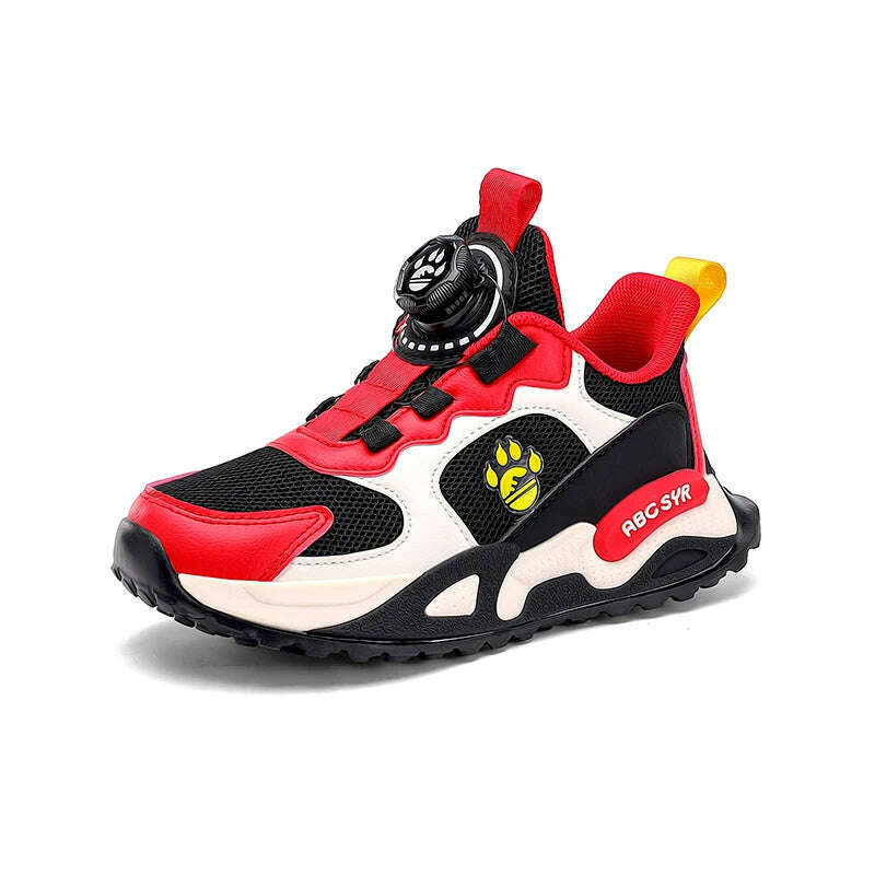 KIMLUD, Children's Sports Shoes New Double Mesh Cushioning Casual Running Shoes Outdoor Anti Slip Fashionable Walking Shoes for Kids, black red / EU37, KIMLUD APPAREL - Womens Clothes