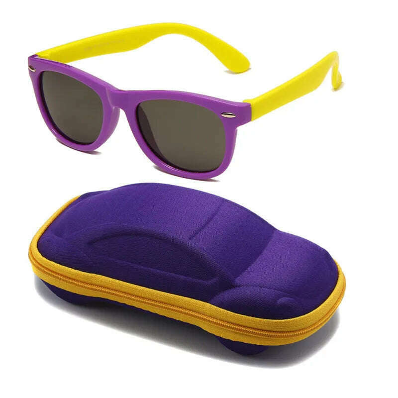 Classic Kids Silicone Sunglasses UV400 Eyewear for Boys Girls TR90 Goggles Children Sunglasses UV Protection Kids Eyewear - KIMLUD