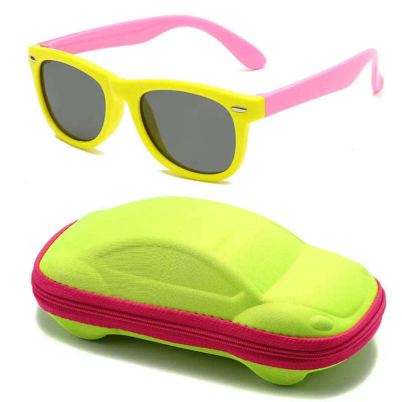 Classic Kids Silicone Sunglasses UV400 Eyewear for Boys Girls TR90 Goggles Children Sunglasses UV Protection Kids Eyewear - KIMLUD