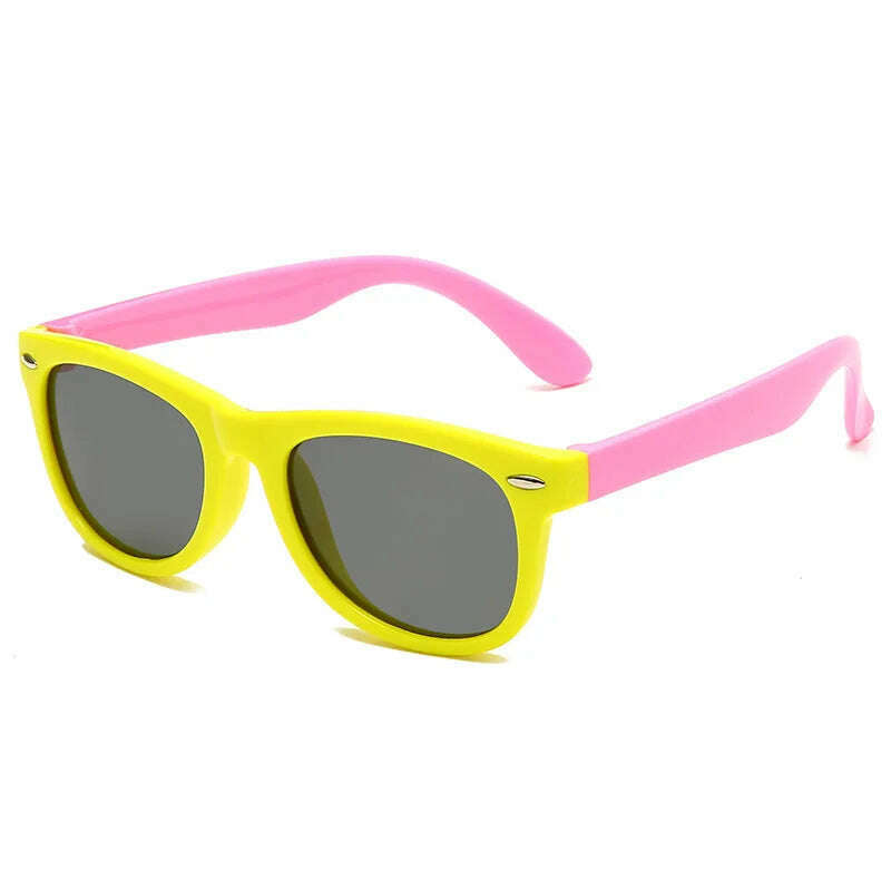 Classic Kids Silicone Sunglasses UV400 Eyewear for Boys Girls TR90 Goggles Children Sunglasses UV Protection Kids Eyewear - KIMLUD