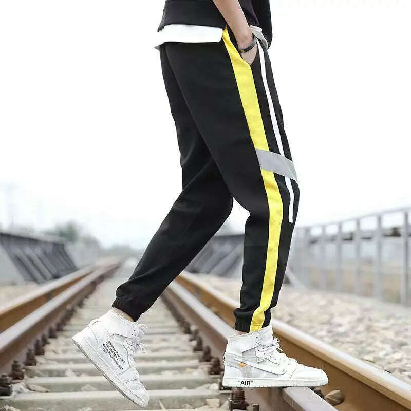 Classic Streetwear Casual Men Ribbons Harem Jogging Pants Male Slim Fit Spring Cargo Pants Multi-Pockets Women Trousers Jo - KIMLUD