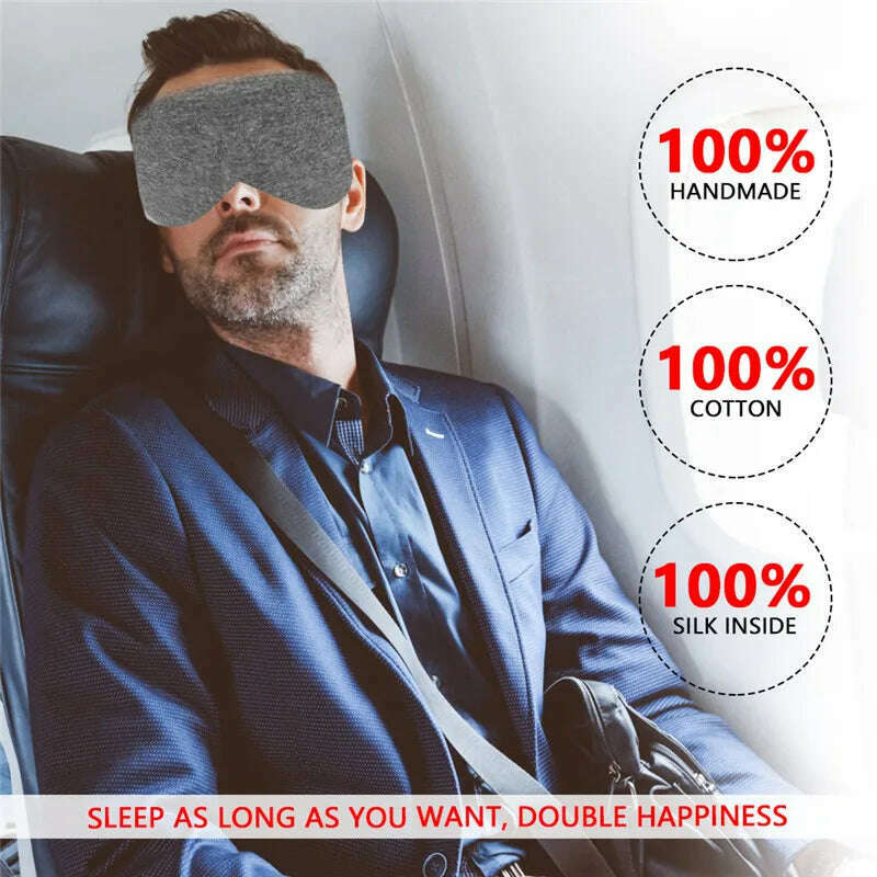 Cotton Silk Sleep Mask Blindfold Eye Cover Eye Patch Women Men Soft Portable Blindfold Travel Eyepatch Sleeping Eye Mask - KIMLUD