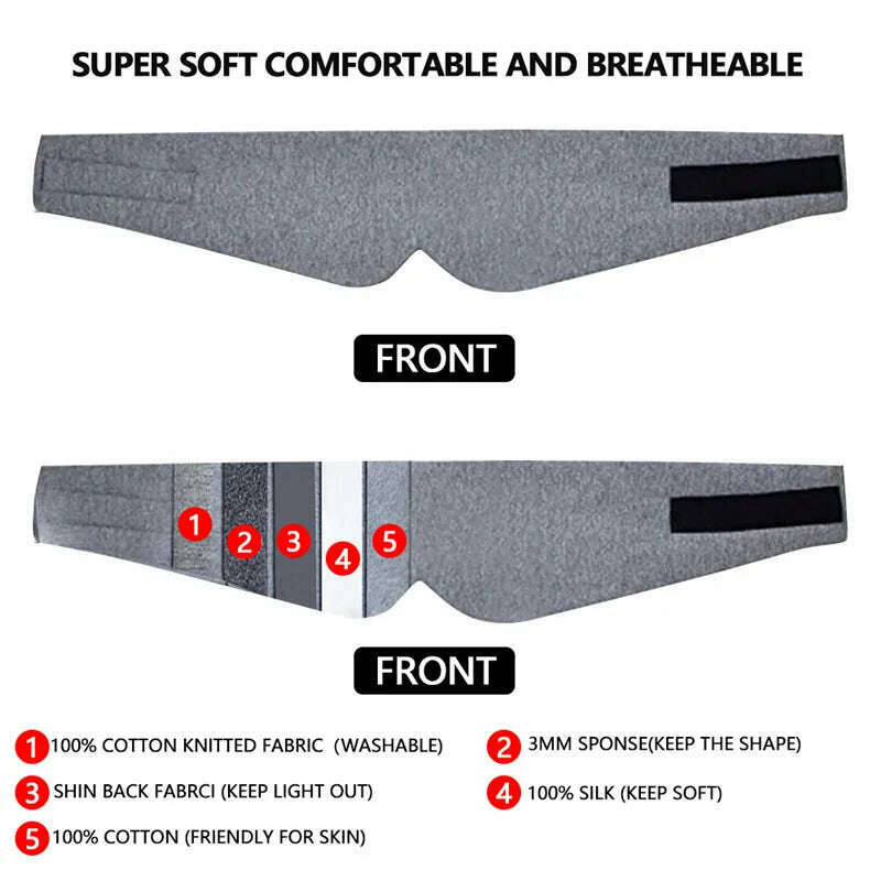 Cotton Silk Sleep Mask Blindfold Eye Cover Eye Patch Women Men Soft Portable Blindfold Travel Eyepatch Sleeping Eye Mask - KIMLUD