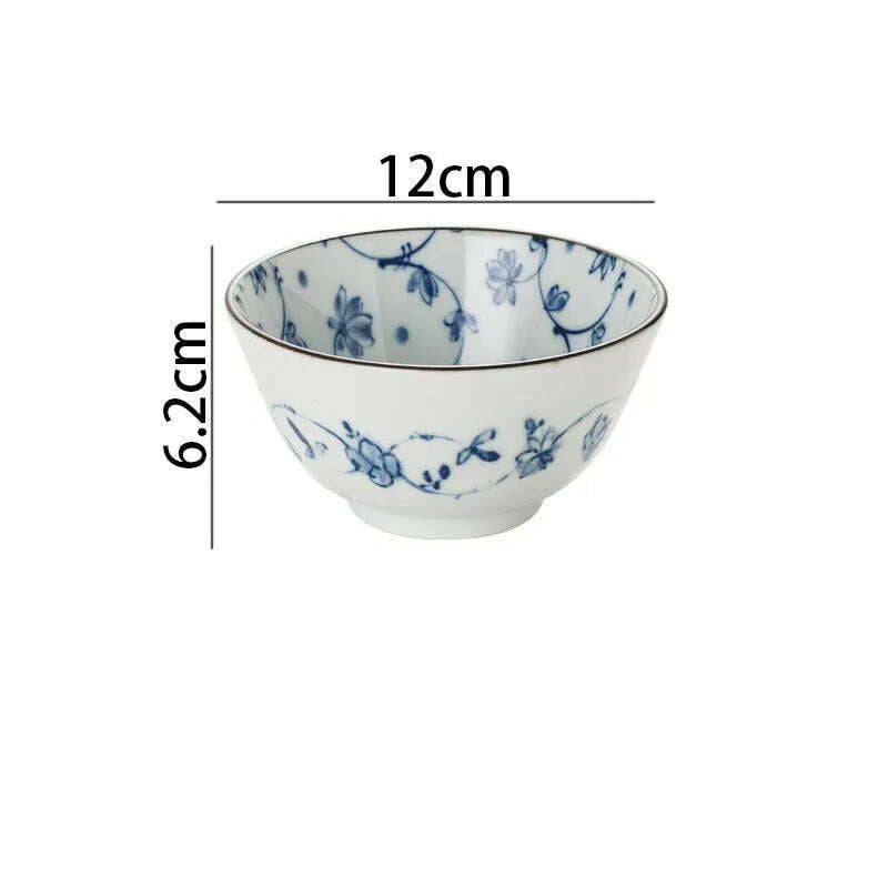 KIMLUD, Creative Ceramic Plate Blue and White Porcelain Desktop Fruit Salad Dish Hotel Dinner Set Plates and Dishes Kitchen Cutlery, A-bowl-12x6.2cm, KIMLUD Womens Clothes