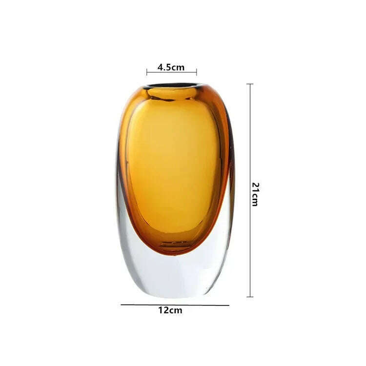 Crystal Glass Flower Circular Thickness Transparency Terrarium Flowerpot Flower Vase Floral Accessories Home Decoration - KIMLUD