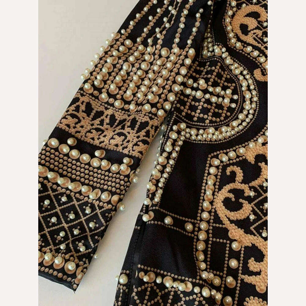 DEAT 2022 Autumn And Autumn New Fashion fit V-Neck Patchwork Long Sleeve Thickened Suit Top Printed Women's Coat - KIMLUD