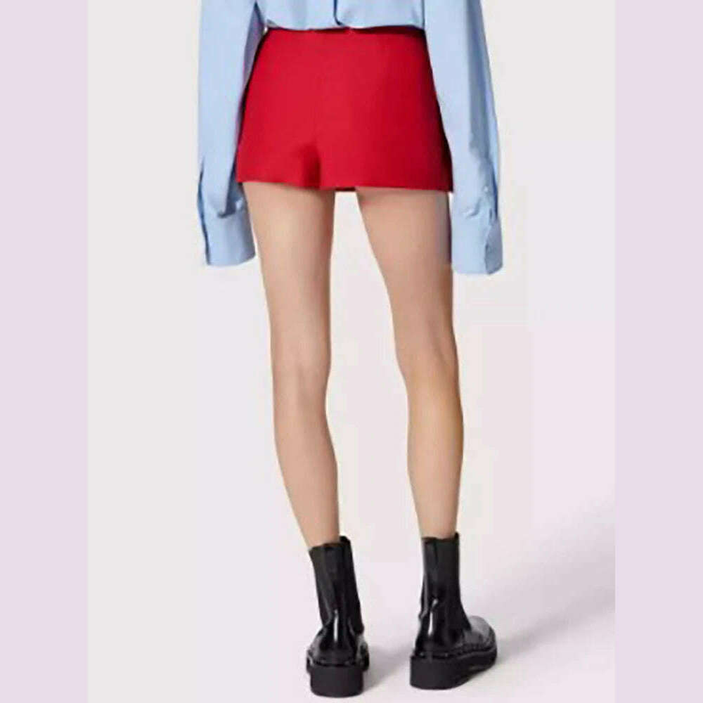 KIMLUD, DEAT Fashion Three-dimensional Rose Flower Decoration Women's Shorts Mid Waist Red Mini Shorts Skirts Summer 2024 New 7AB3821, KIMLUD Womens Clothes