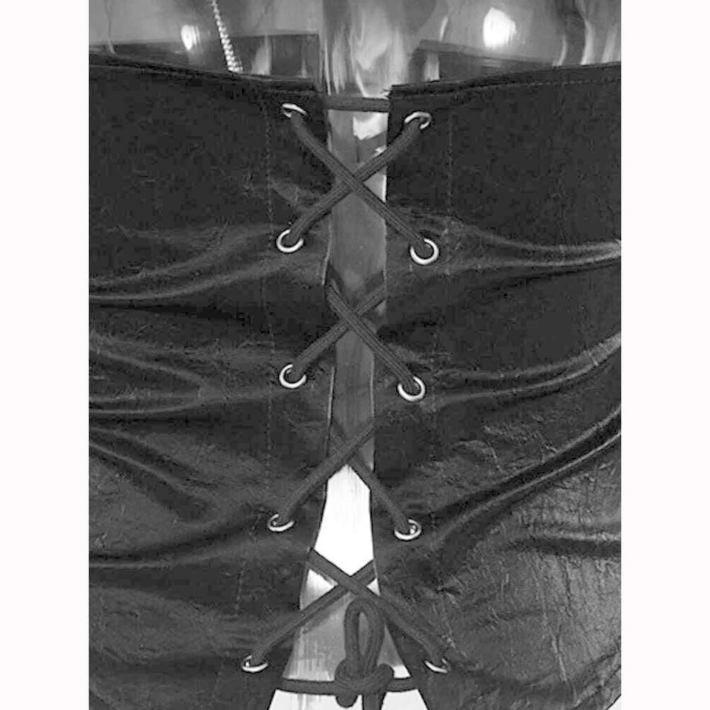 DEAT Fashion Women's Jackets Irregular Lapel Zipper Backless Pu Leather Spliced Slim Lace-up Coats Autumn 2023 New Tide 7AB1815 - KIMLUD