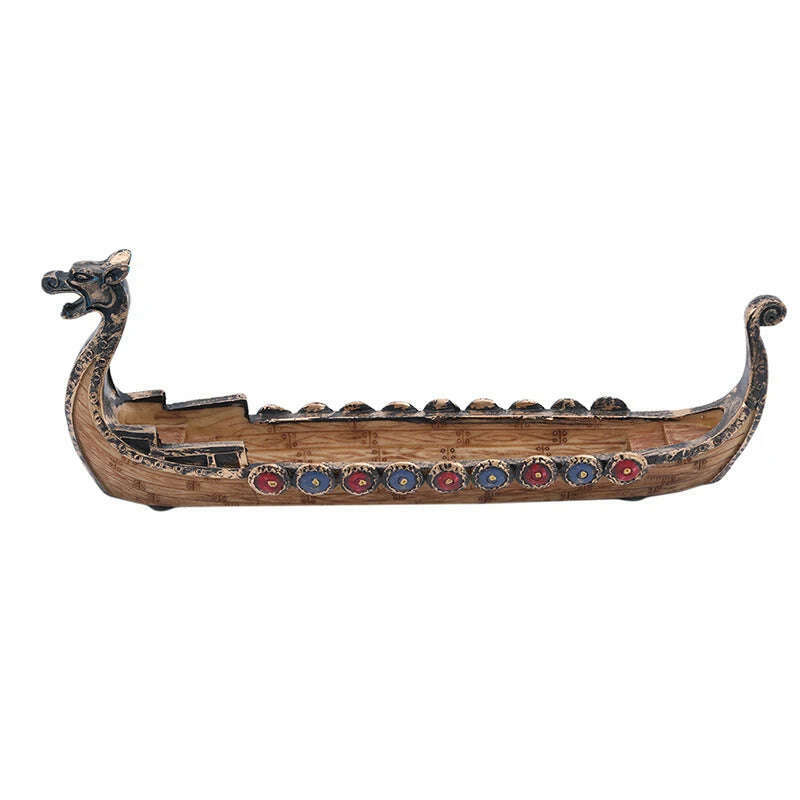 KIMLUD, Dragon Boat Incense Stick Holder Burner Hand Carved Censer Ornaments Retro Incense Burners Traditional Design Home Decoration, KIMLUD Womens Clothes