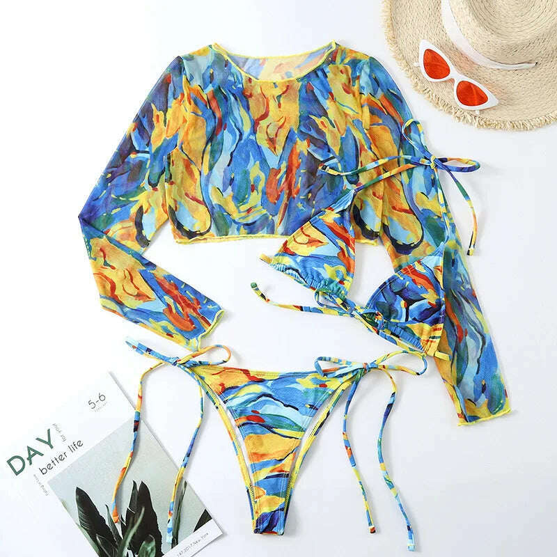 Ellolace Leopard Women's Swimsuit Of 3 Items Halter Micro Bikini Top Separately Print Bathing Suit Brazilian Low Waist Beachwear - KIMLUD